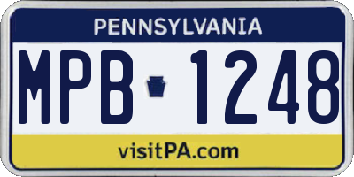 PA license plate MPB1248