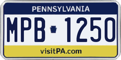 PA license plate MPB1250