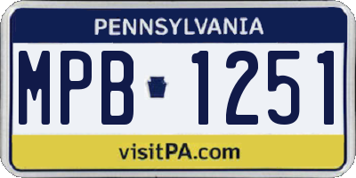 PA license plate MPB1251