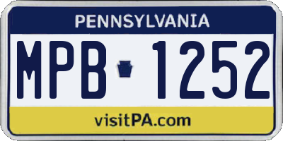 PA license plate MPB1252