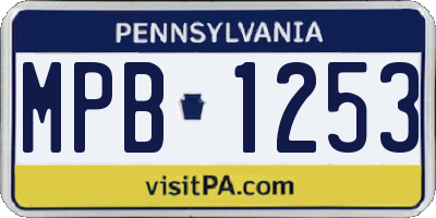 PA license plate MPB1253