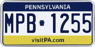 PA license plate MPB1255