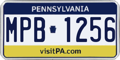 PA license plate MPB1256