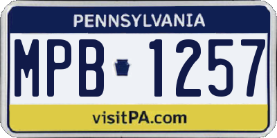 PA license plate MPB1257