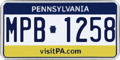 PA license plate MPB1258