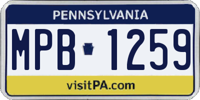 PA license plate MPB1259
