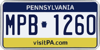 PA license plate MPB1260