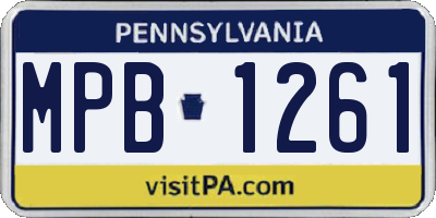 PA license plate MPB1261