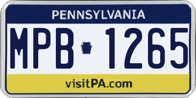 PA license plate MPB1265
