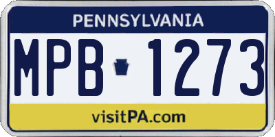 PA license plate MPB1273