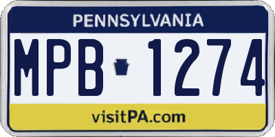 PA license plate MPB1274