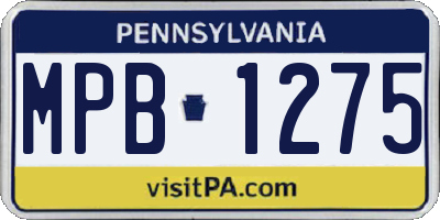 PA license plate MPB1275