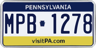 PA license plate MPB1278