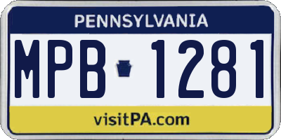PA license plate MPB1281