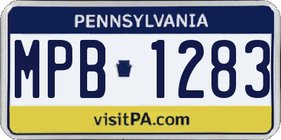 PA license plate MPB1283