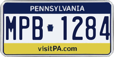 PA license plate MPB1284