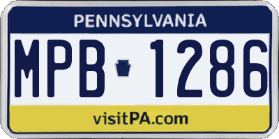 PA license plate MPB1286