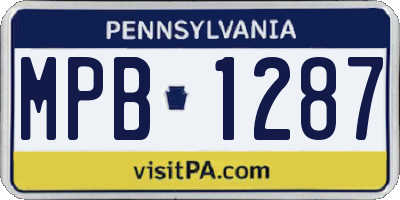 PA license plate MPB1287