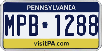 PA license plate MPB1288