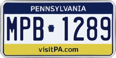 PA license plate MPB1289