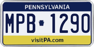 PA license plate MPB1290