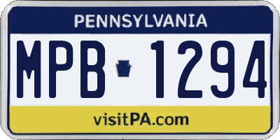 PA license plate MPB1294