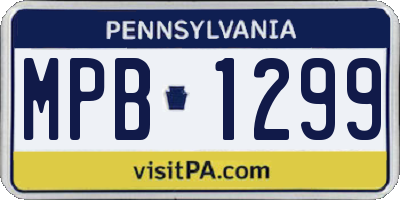 PA license plate MPB1299