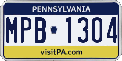 PA license plate MPB1304