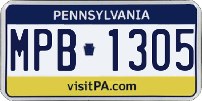 PA license plate MPB1305