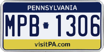 PA license plate MPB1306