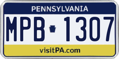 PA license plate MPB1307