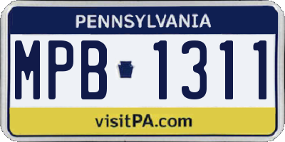 PA license plate MPB1311