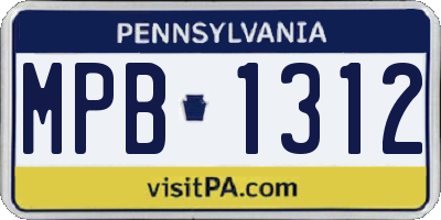 PA license plate MPB1312