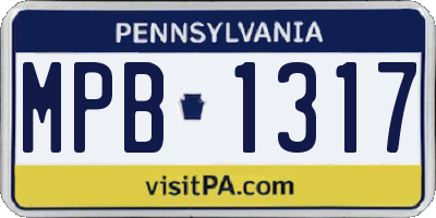 PA license plate MPB1317