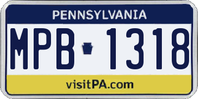 PA license plate MPB1318