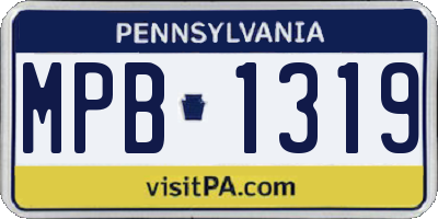 PA license plate MPB1319