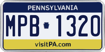 PA license plate MPB1320