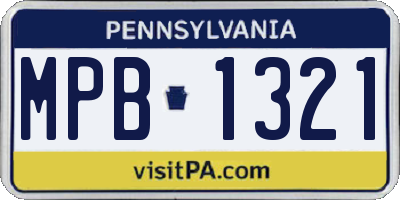 PA license plate MPB1321
