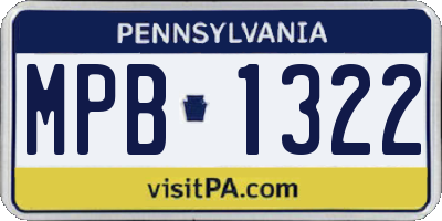 PA license plate MPB1322