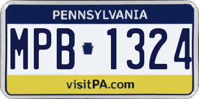 PA license plate MPB1324