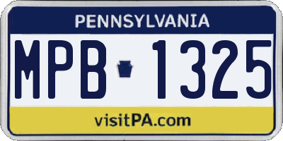 PA license plate MPB1325