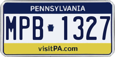 PA license plate MPB1327