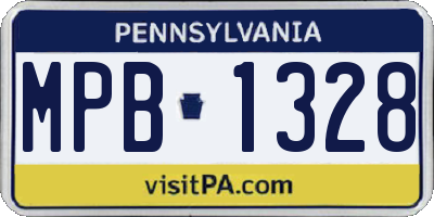 PA license plate MPB1328