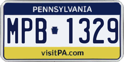 PA license plate MPB1329