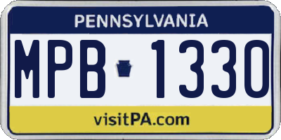 PA license plate MPB1330