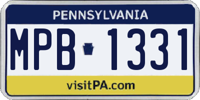 PA license plate MPB1331