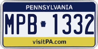 PA license plate MPB1332