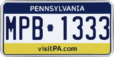 PA license plate MPB1333