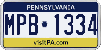 PA license plate MPB1334