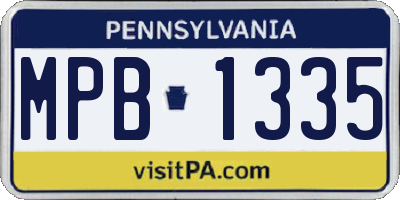 PA license plate MPB1335